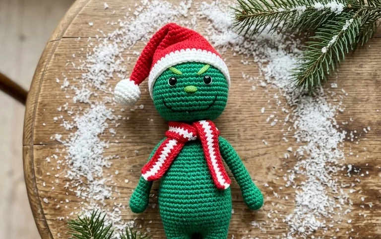 Weihnachts-Grinch Amigurumi häkeln: Kostenlose Anleitung