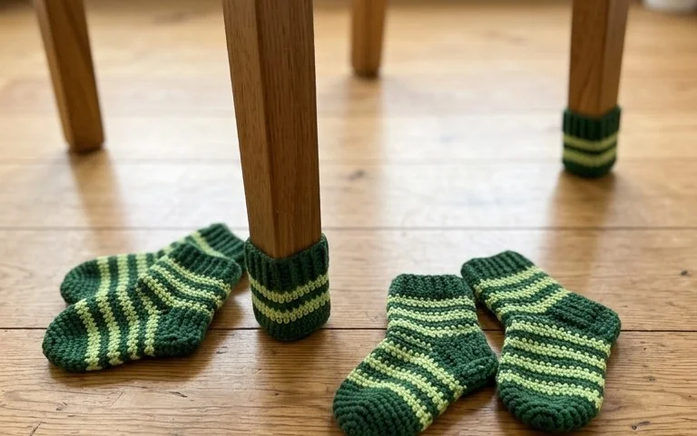 Stuhlsocken häkeln: Anleitung für Wollreste | Einfach