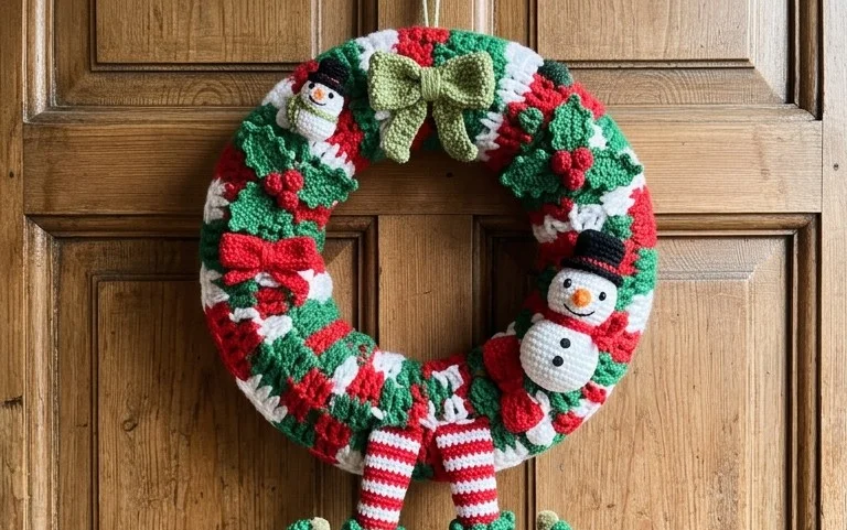 Funny Christmas Wreath Häkelanleitung Kostenlos für Anfänger