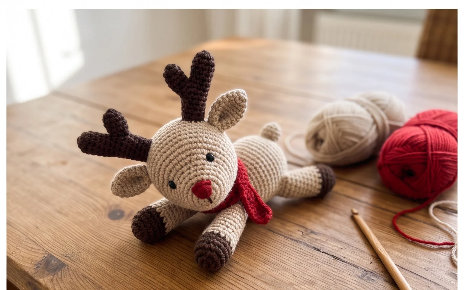 Hirsch Weihnachtsschmuck häkeln: Kostenlose Anleitung