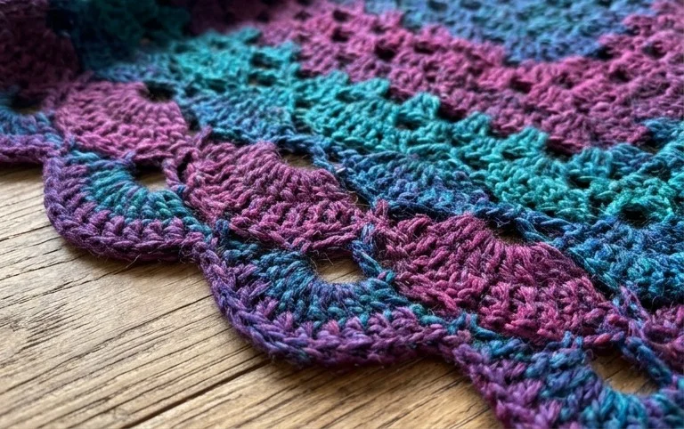 Virus Meet Granny Shawl Free Crochet Pattern and Video Tutorial