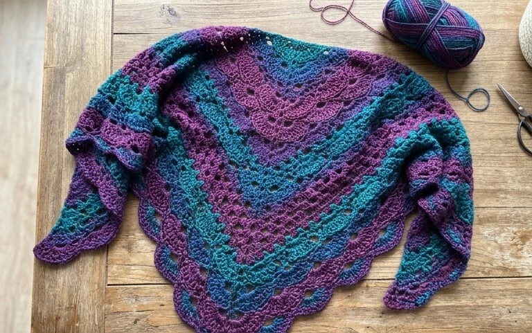 Virus Meet Granny Shawl: Kostenlose Anleitung & Tutorial