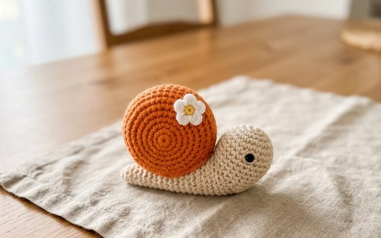 Einfache Häkelanleitung: Schnecken-Amigurumi für Anfänger
